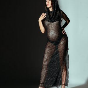 abito maternity chiara effe Adrian Alvarez Milano sartoria partenopea sartoriale paillettes made in italy