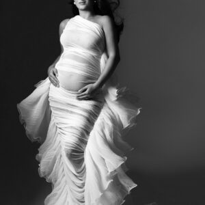 abito maternity nastya sartoria partenopea sartoriale Made in Italy photo maternity haut couture made in italy white dress