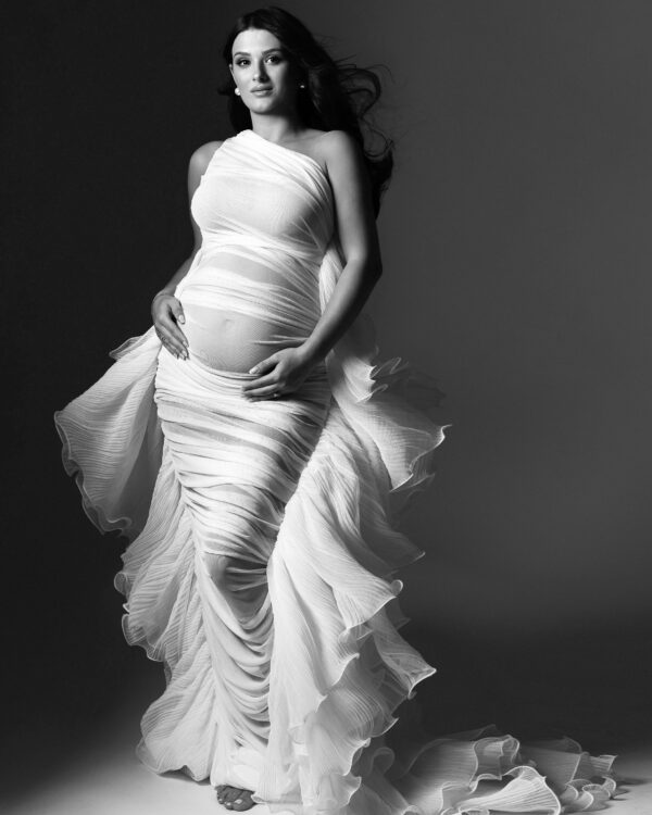 abito maternity nastya sartoria partenopea sartoriale Made in Italy photo maternity haut couture made in italy white dress